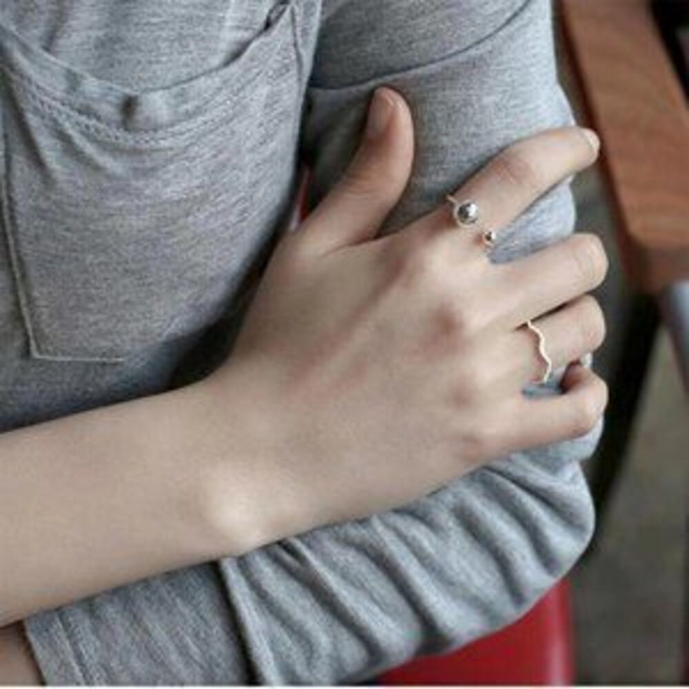 NEW 925 Sterling Silver Bead Ball Adjustable Ring